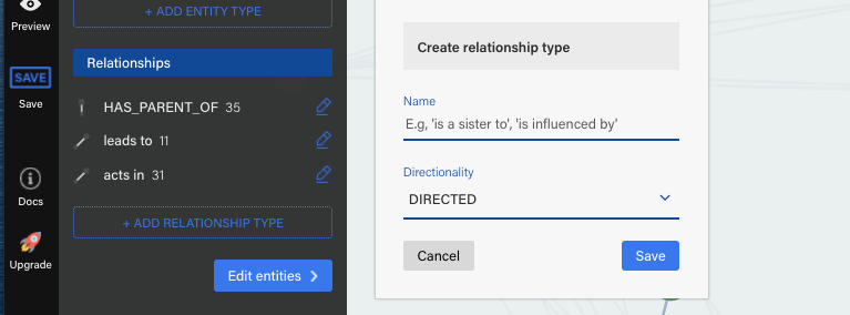 Edit relationship types in our graph visualization software